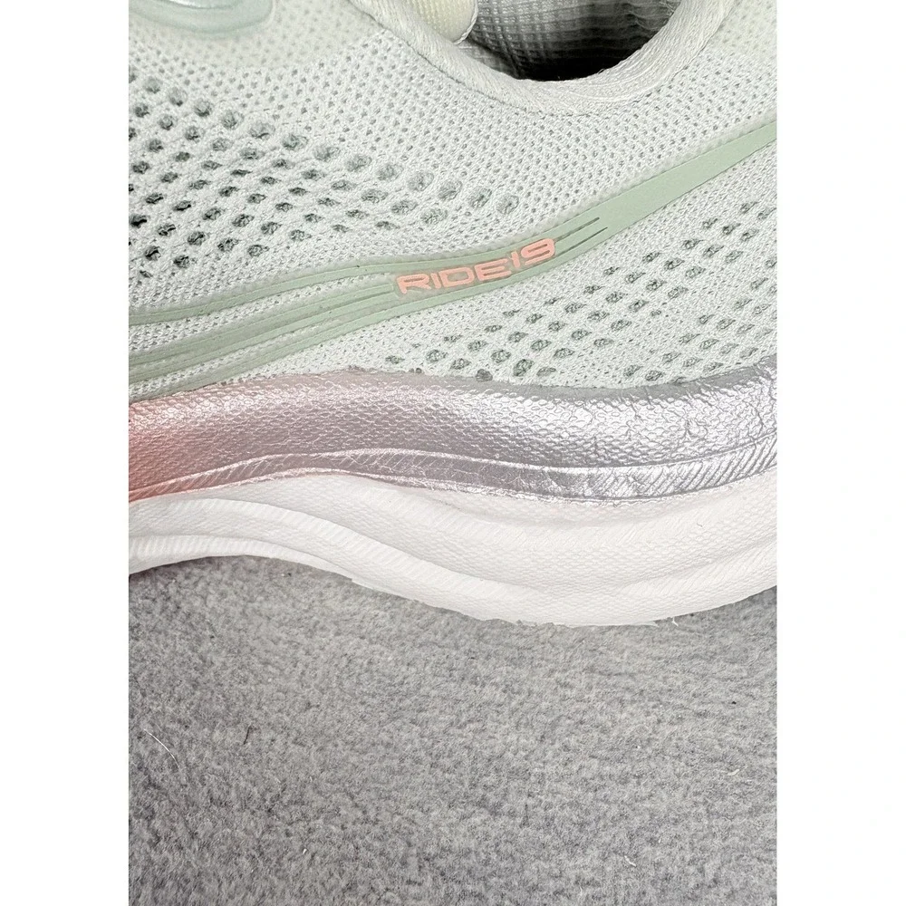 Saucony Ride 15 Running Sneakers Womens 6 M Green Pink Mist Cameo Comfort - Picture 3 of 13